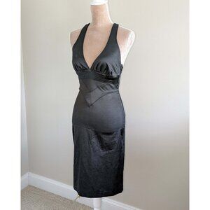 Bebe T-Back Black Slim Midi Dress
